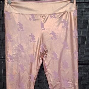Disney Mickey Mouse Pants Womens Size M Metallic Pants Rose Gold Pink NWOT
